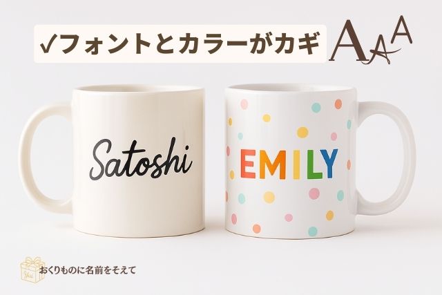 名入れマグカップ, フォント, カラー, デザイン比較, プレゼント